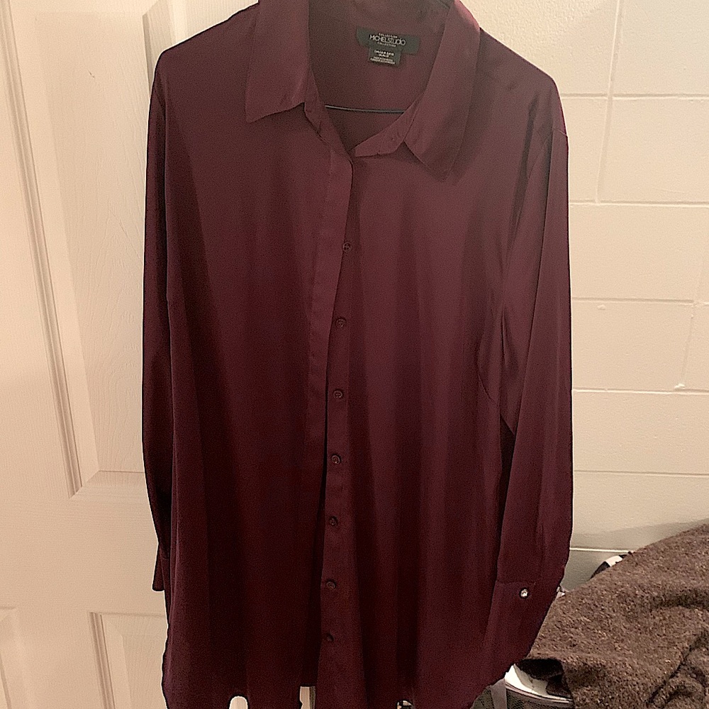 Long purple blouse